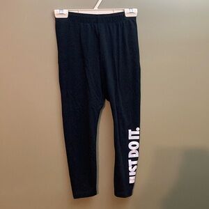Nike Black Leggings with White 'Just Do It' Print